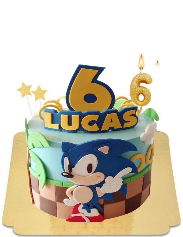  Gâteau Sonic le hérisson vintage jeux video Sega vegan, sans gluten - 29