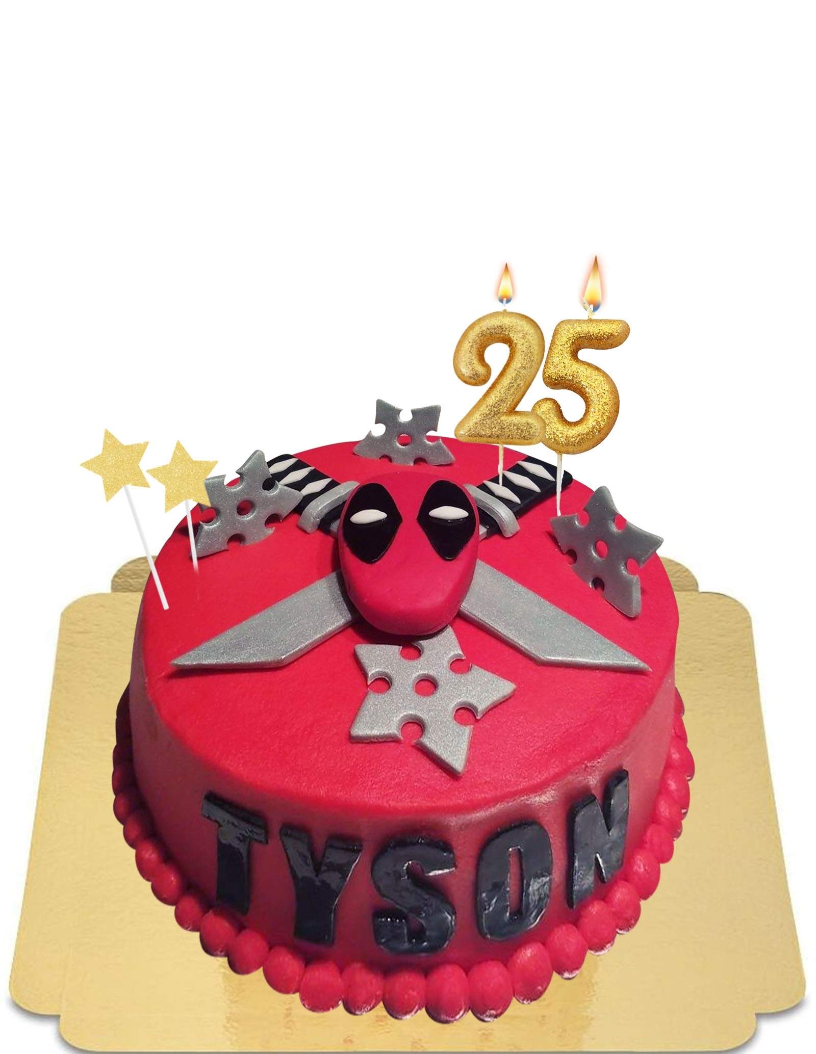 Gateau Deadpool Etoiles De Ninja Et Epee Vegan Sans Gluten 114 90