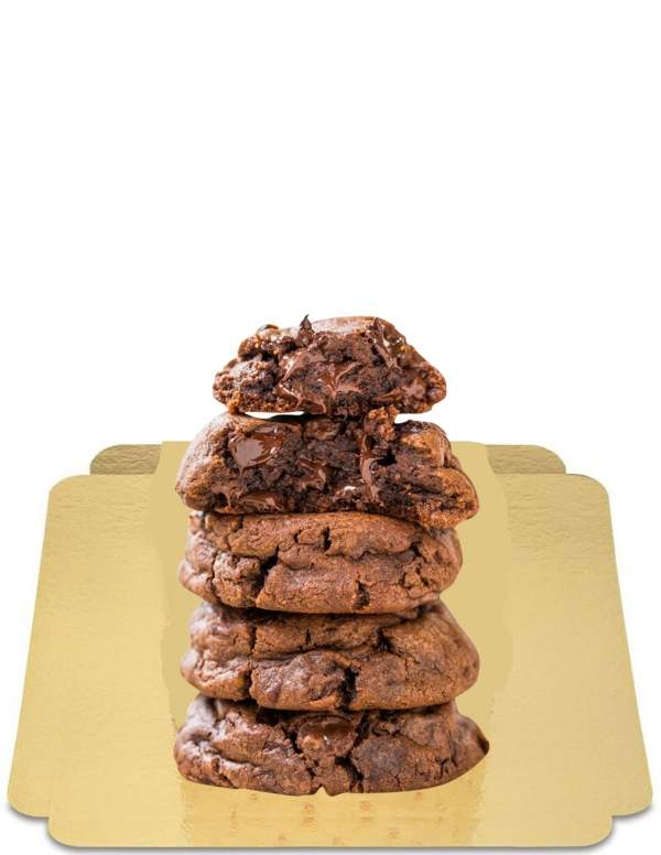  4 Cookies "Fudgy" exterieur croustillant vegan, sans gluten sans sucre à indice glycémique bas adapté diabétiques et coéliaques