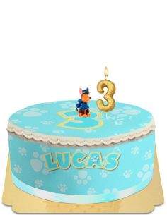 Biogato.fr Gâteau Pat Patrouille figurine Chase et bougies personnages sans œuf, végétarien et sans gluten - 98