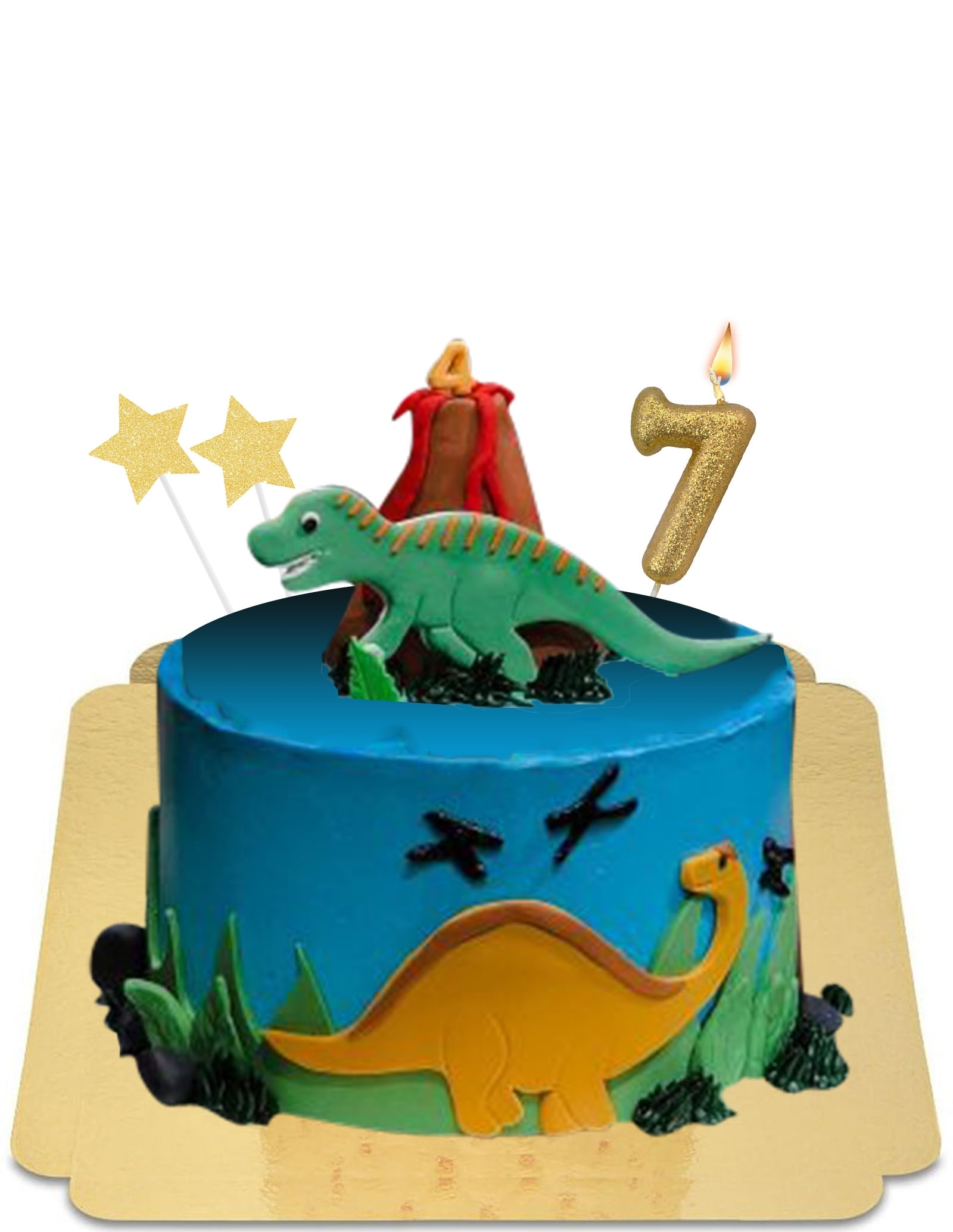 Gâteau dinosaure volcan sans gluten