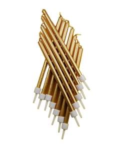  12 Bougie extra hautes 10 cm argenté et doré - 1