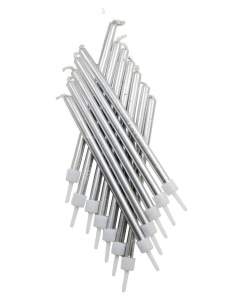  12 Bougie extra hautes 10 cm argenté et doré - 1